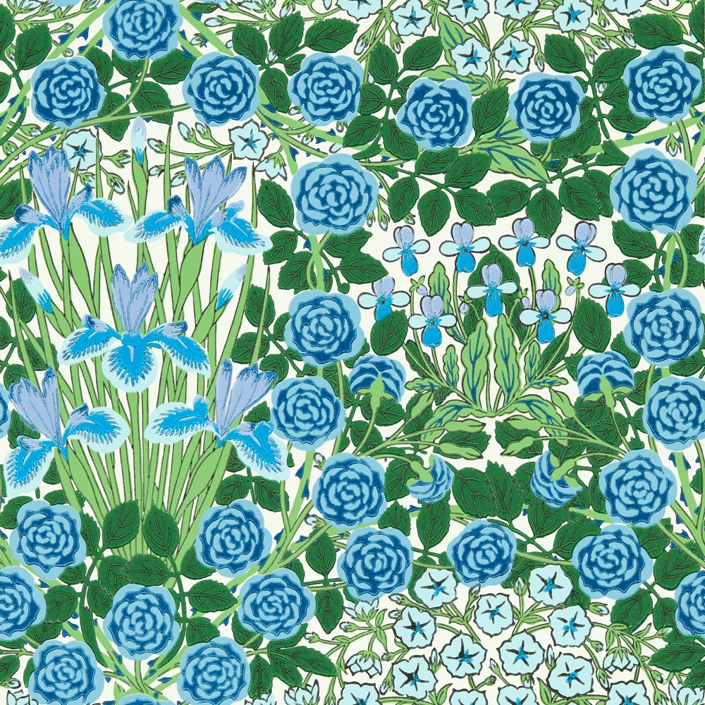 Campanula Wallpaper 217352 by Morris & Co in Peacock Opal